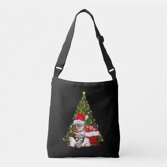 Santa Cat Crossbody Bag (Front)