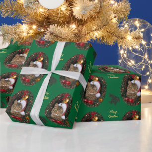 Santa Cat (customizable) Wrapping Paper