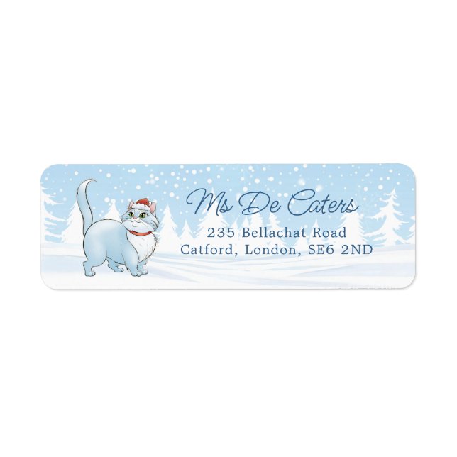 Santa Cat in Winter Wonderland Christmas (Front)