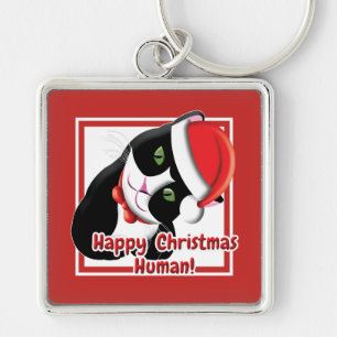 Santa Cat Keychain