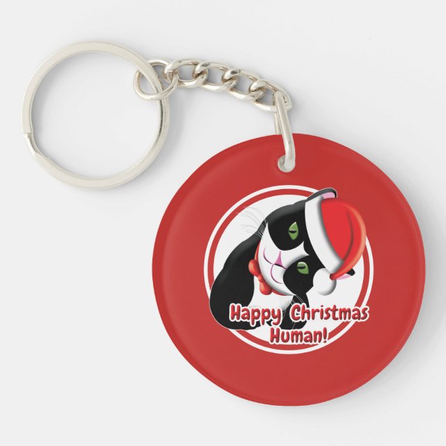 Santa Cat Keychain (Front)