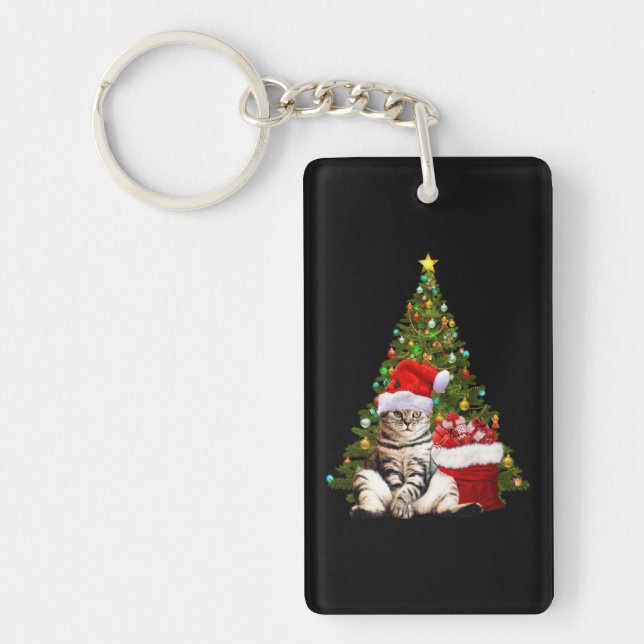 Santa Cat Keychain (Front)