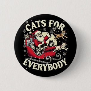 Santa Cat Lover Christmas Cats 2 Inch Round Button