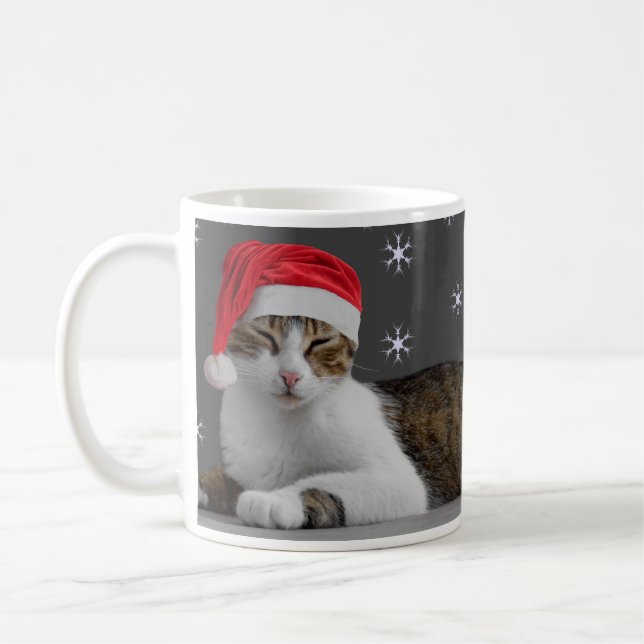 Santa Cat Mug (Left)
