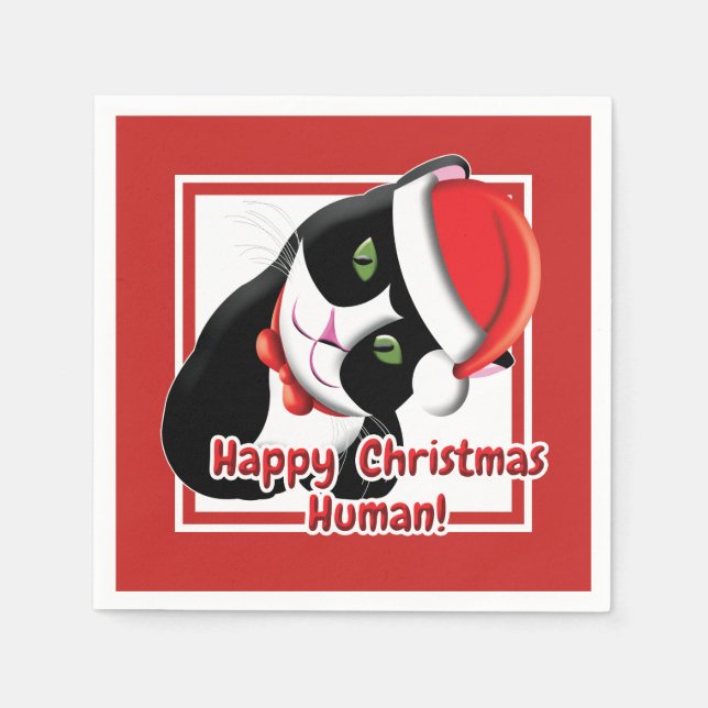 Santa Cat Napkin (Front)