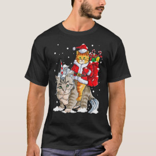 Santa Cat Riding Caticorn Christmas Caticorn Unico T-Shirt