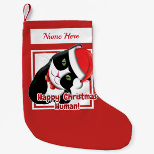 Santa Cat Small Christmas Stocking