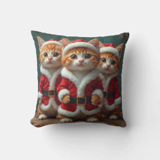 santa cat throw pillow