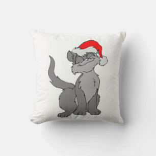 SANTA CAT THROW PILLOW