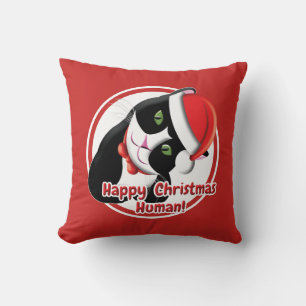 Santa Cat Throw Pillow