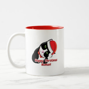 Santa Cat Two-Tone Coffee Mug