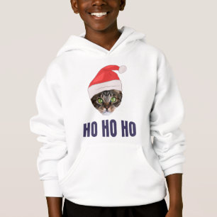 Santa Cat with Santa hat, Ho Ho ho Invitation Squa