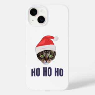 Santa Cat with Santa hat, Ho Ho ho Invitation Squa Case-Mate iPhone 14 Case