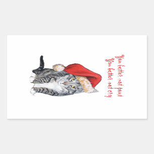 Santa Cat - You better not pout! Sticker