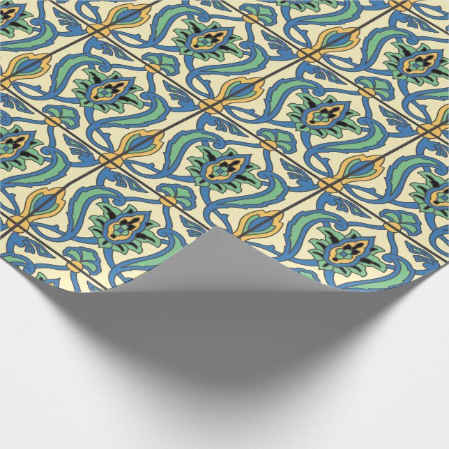 Santa Catalina Island Tile Design Wrapping Paper (Corner)