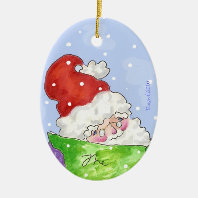 santa ceramic ornament (Front)