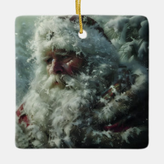 Santa Ceramic Ornament