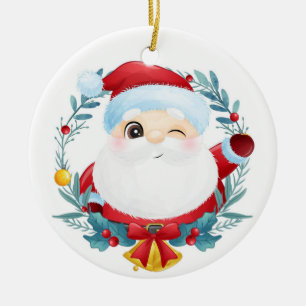 Santa Ceramic Ornament