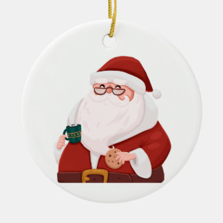 Santa Ceramic Ornament