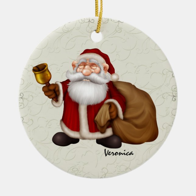Santa Ceramic Ornament (Front)