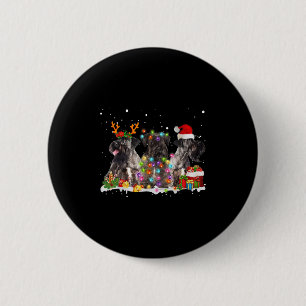 Santa Cesky Terrier Dog Gorgeous Reindeer Christma 2 Inch Round Button