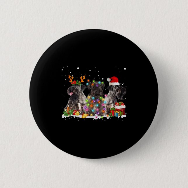 Santa Cesky Terrier Dog Gorgeous Reindeer Christma 2 Inch Round Button (Front)