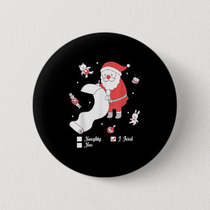 Santa Checking The Nice And Naughty List I Tried 2 Inch Round Button