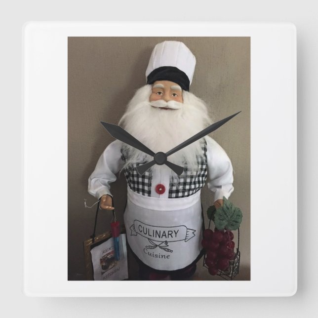 SANTA CHEF CHRISTMAS/DECEMBER HOLIDAY CLOCK (Front)