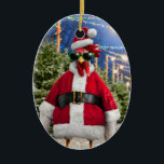 Santa Chicken Ceramic Ornament<br><div class="desc">Holly Jolly! | Avanti,  the Global Humour Brand™ has been entertaining the world with its Feel Good Funny greeting cards for over 40 years. Our characters live life to the fullest and celebrate the humour in everyday life.</div>