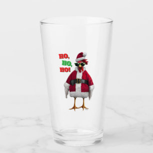 Santa Chicken Glass