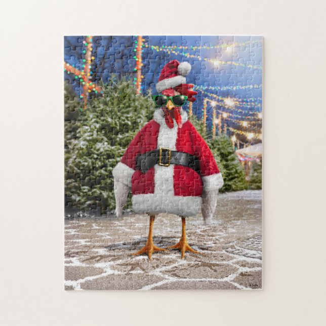 Santa Chicken Jigsaw Puzzle (Vertical)