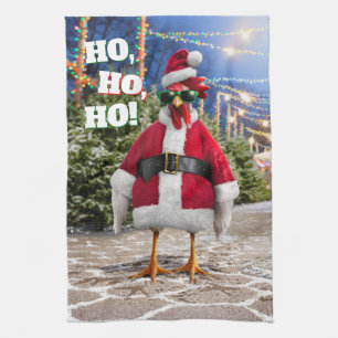 Santa Chicken Kitchen Towel