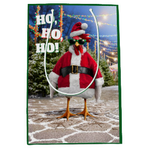 Santa Chicken Medium Gift Bag