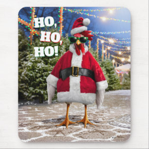 Santa Chicken Mouse Pad