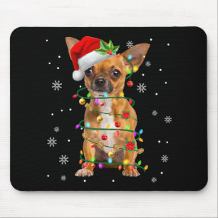 Santa Chihuahua Christmas Lights Xmas Dog Lover Me Mouse Pad