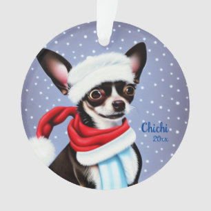 Santa Chihuahua Christmas Ornament