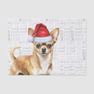 Santa Chihuahua Dog Festive Christmas Holiday Tissue Paper