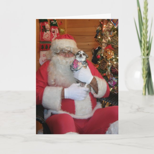 Santa & Chihuahua Holiday Card (Front)