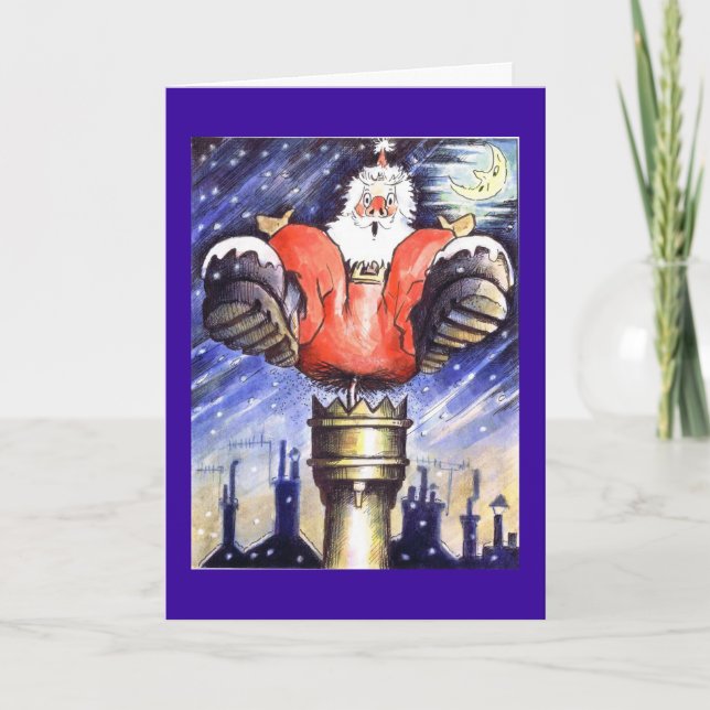 Santa Chimney Shock Holiday Card (Front)
