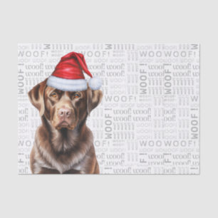 Santa Chocolate Lab Dog Christmas Holiday Tissue Paper