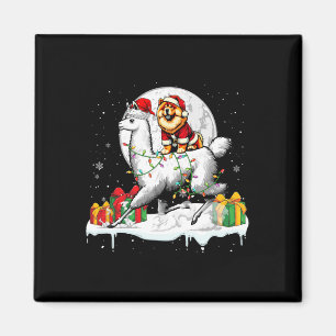 Santa Chow Chow Riding Llama Christmas Owner Kids Magnet