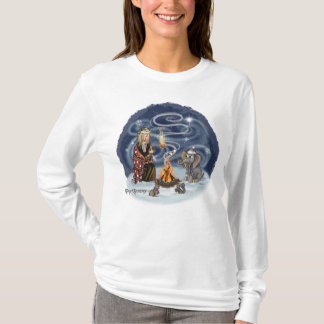 Santa Chris & Wilbur Fireside Friends Women Long  T-Shirt