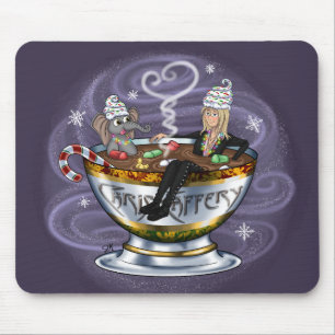 Santa Chris & Wilbur Hot Tubbin' Mouse Pad