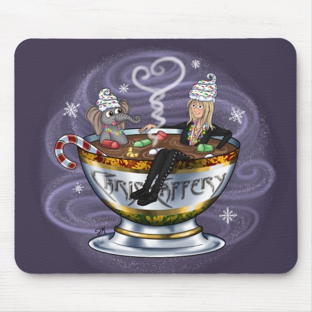 Santa Chris & Wilbur Hot Tubbin' Mouse Pad (Front)
