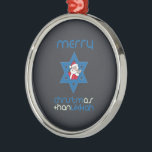 SANTA CHRISMUKKAH -.png Metal Ornament<br><div class="desc">Designs & Apparel from LGBTshirts.com Browse 10, 000 Lesbian, Gay, Bisexual, Trans, Culture, Humour and Pride Products including T-shirts, Tanks, Hoodies, Stickers, Buttons, Mugs, Posters, Hats, Cards and Magnets. Everything from "GAY" TO "Z" SHOP NOW AT: http://www.LGBTshirts.com FIND US ON: THE WEB: http://www.LGBTshirts.com FACEBOOK: http://www.facebook.com/glbtshirts TWITTER: http://www.twitter.com/glbtshirts</div>