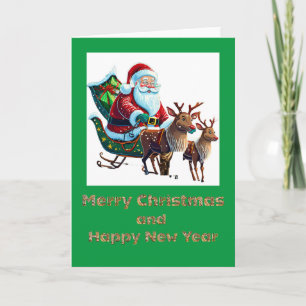 Santa Christmas, 5" x 7" Folded Christmas Card