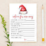 Santa Christmas Advice Baby Shower Game Activity Stationery<br><div class="desc">This is a Santa Hat Christmas themed Advice For Mommy Baby Shower Activity. 

*Advice For Mommy - Write out meaningful words of advice to the mother to be!</div>