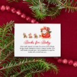 Santa Christmas Baby Shower Book Request Enclosure Card<br><div class="desc">Santa Christmas Baby Shower Book Request Card. Click the "Customize Further" button to edit. Matching items in our store Cava party design</div>