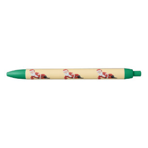 Santa Christmas Blue Ink Pen