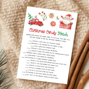 Santa Christmas Candy Match Game Holiday Card